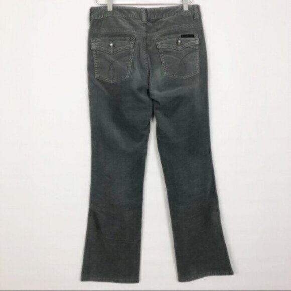 Calvin Klein | Women's Charcoal Grey Corduroy Straight Leg Pants Size 6 - Picture 2 of 5